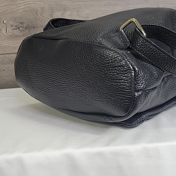 Unicai Firenze Black Pebble Leather Backpack Bag